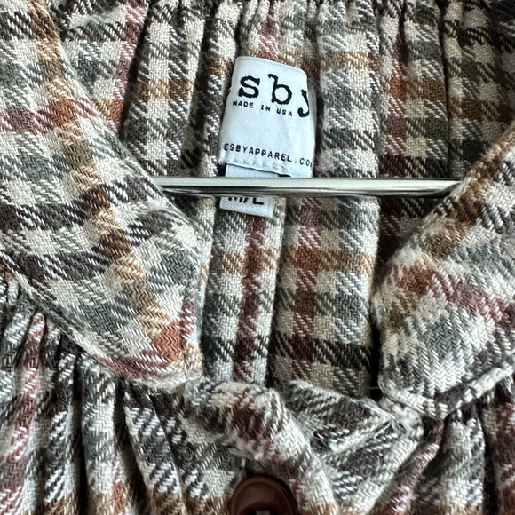 Esby | Liza Top in Brown Vintage Check - Picture 4 of 4